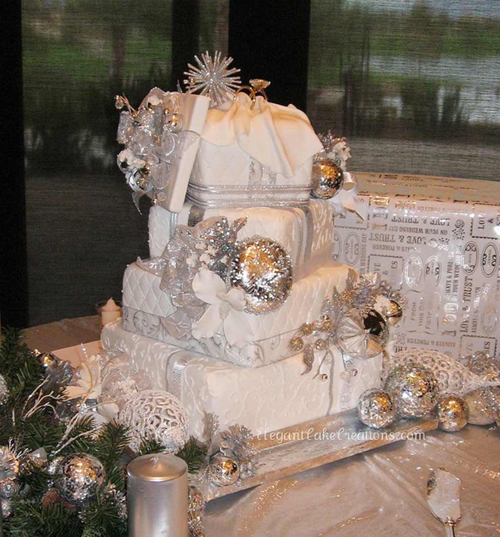 Winter wonderland wedding cakes