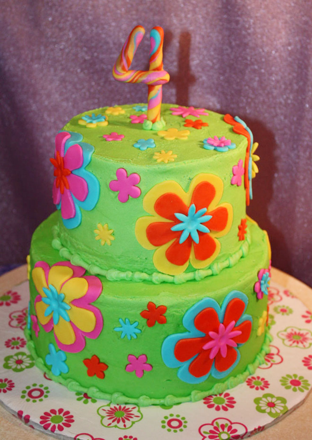 Fondant Flowers Birthday Cakes Birthday Cake - Cake Ideas ...