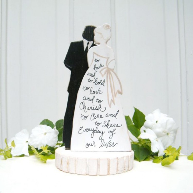 Bride And Groom Silhouette Wedding Cake Topper Picture in Wedding Cake