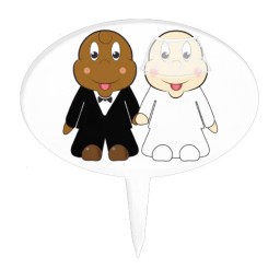 1024x1024px Cute Cartoon Bride And Groom Wedding Cake Topper Picture in Wedding Cake