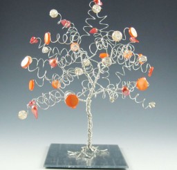 1024x1024px Wedding Tree Cake Topper Sculpture Orange And Silver Picture in Wedding Cake
