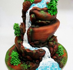 1024x1467px Waterfall Wedding Cakes Picture in Wedding Cake