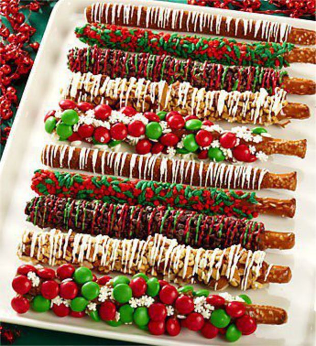 Christmas Chocolate Covered Pretzel Rods Picture in Valentine Cakes