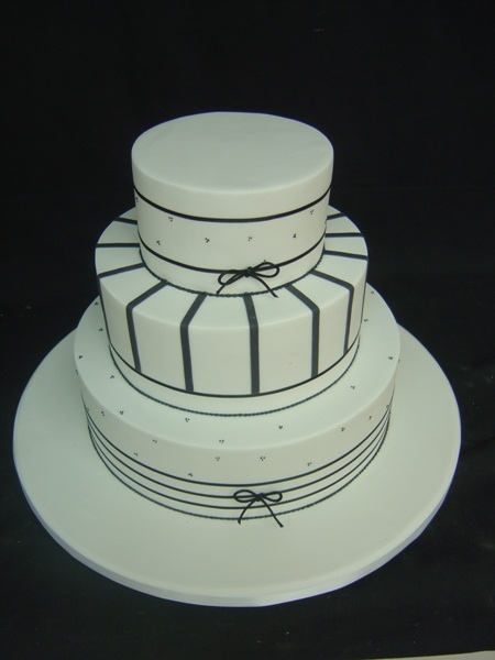 White Cake Stand With Ribbon Picture in Birthday Cake